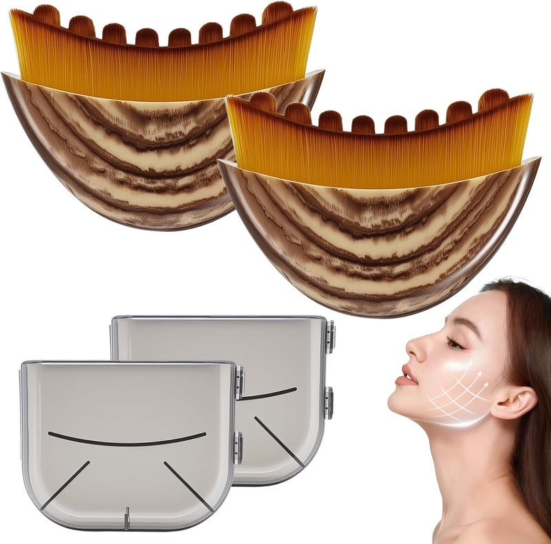 Holifada Lymphatic Contour Face Brush,Dry Brushing Face Brush, Lymphatic Drainage Massager for Face,Chin & Jawline Sculpting Designed to Fit The Skin Precisely and Relieve Fatigue (2Pcs) - Image 1